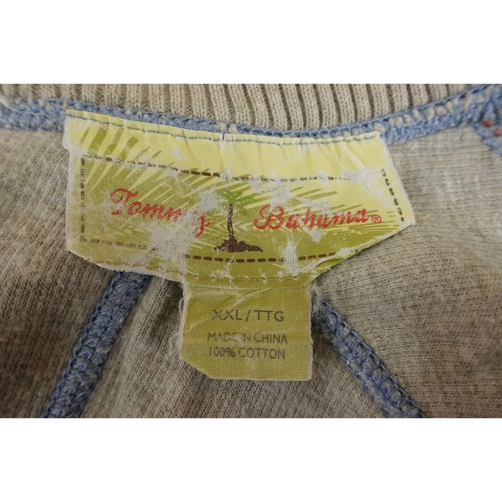 Tommy‎ Bahama Mens Size XXL Blue Cotton 1/4 Zip Pullover Sweater